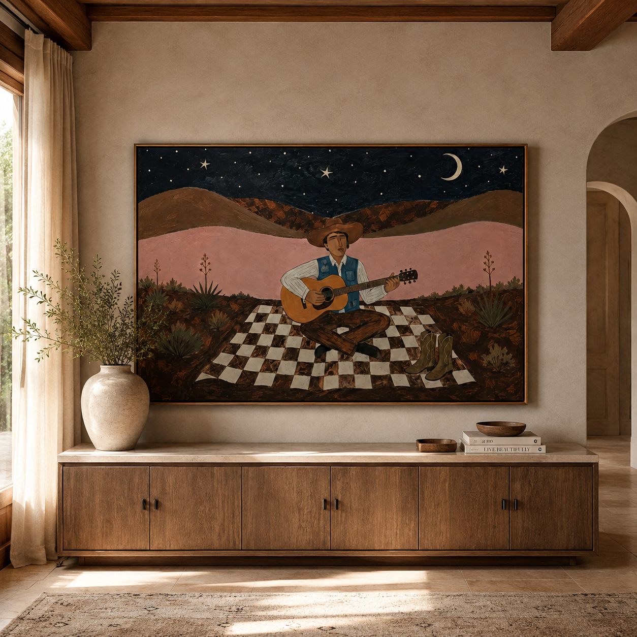SOLORART Vintage Americana Art | Songs Beneath the Desert Moon