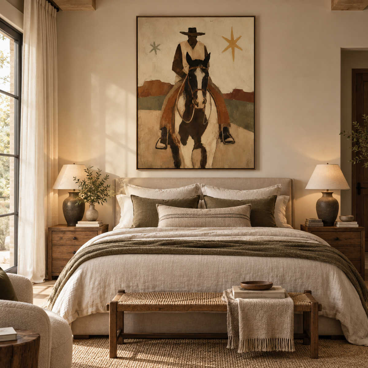 SOLORART Vintage Americana Art | Stars That Guard the Arid Trail