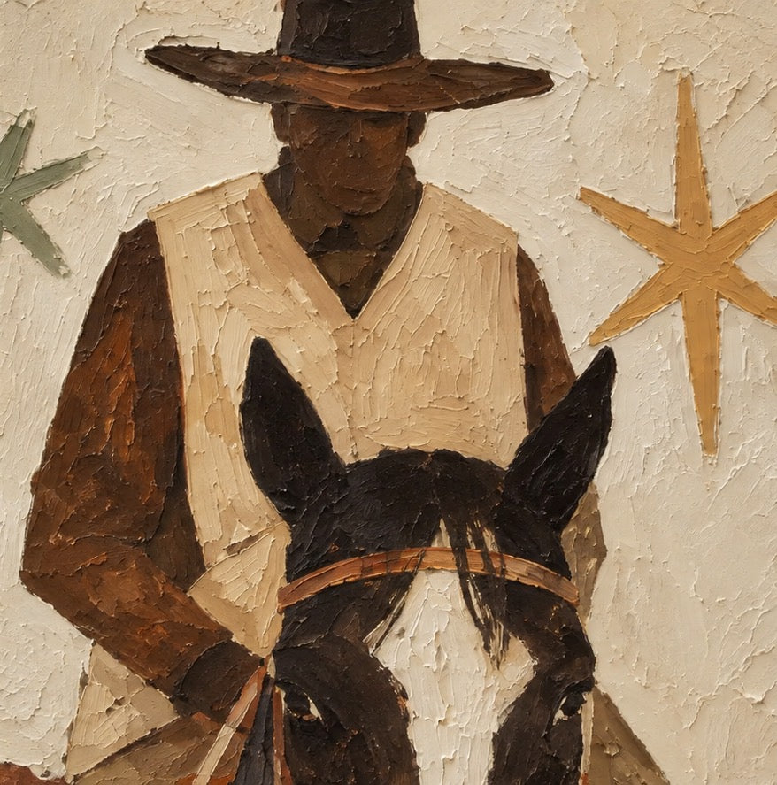 SOLORART Vintage Americana Art | Stars That Guard the Arid Trail
