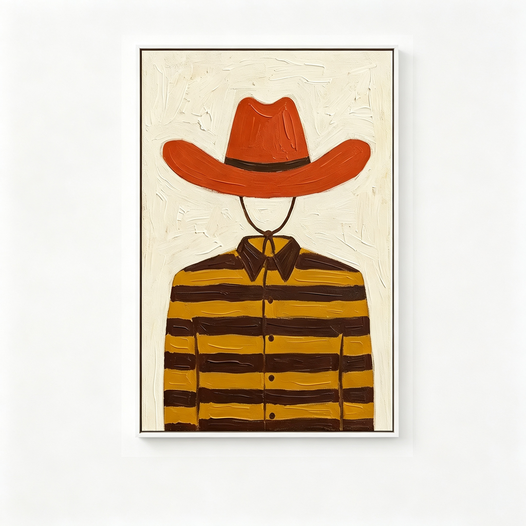 SOLORART Vintage Americana Art | Striped Cowboy