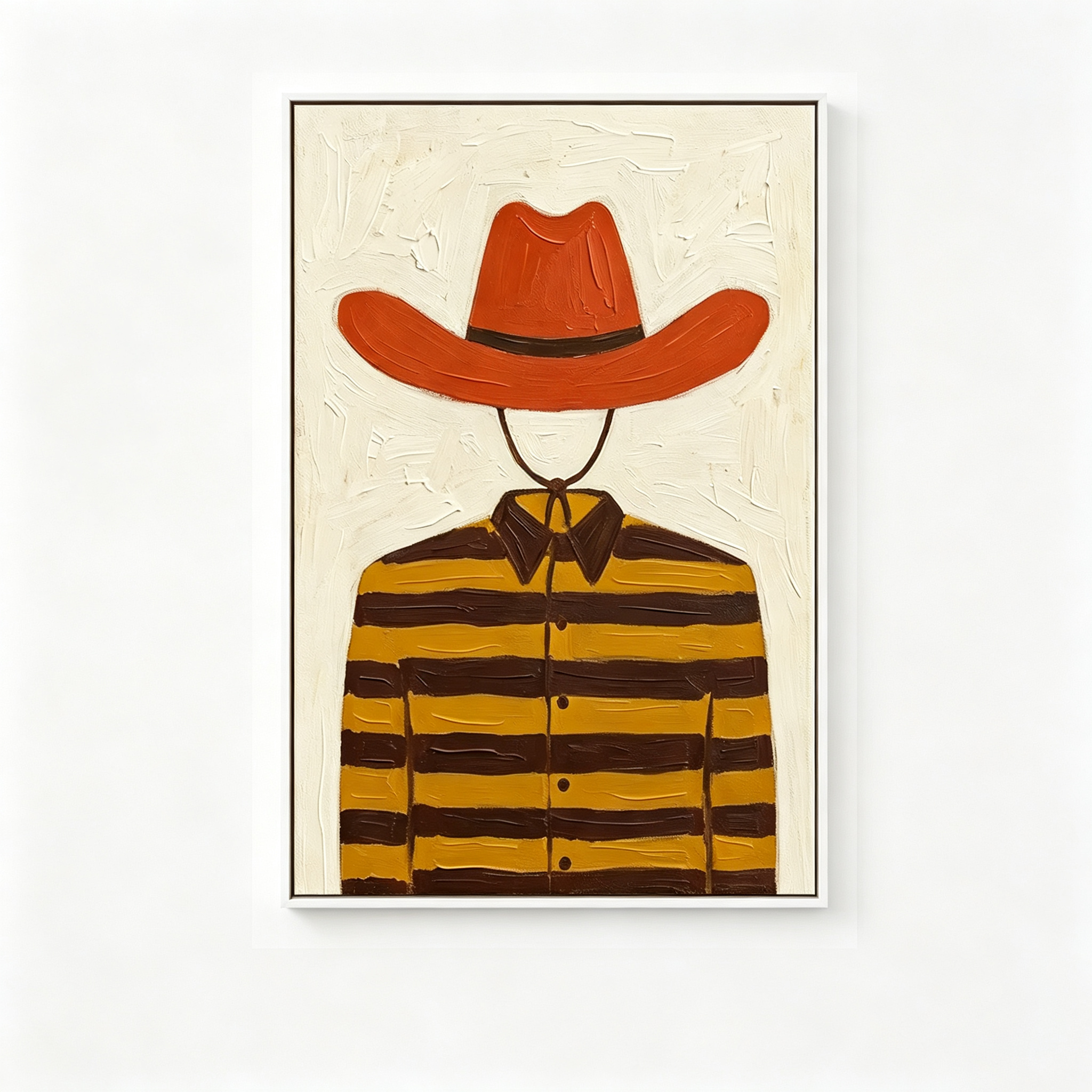 SOLORART Vintage Americana Art | Striped Cowboy