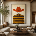 SOLORART Vintage Americana Art | Striped Cowboy