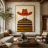 SOLORART Vintage Americana Art | Striped Cowboy