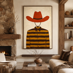 SOLORART Vintage Americana Art | Striped Cowboy