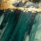 SOLORART 3D-Textured Art | Teal Gold Reflections