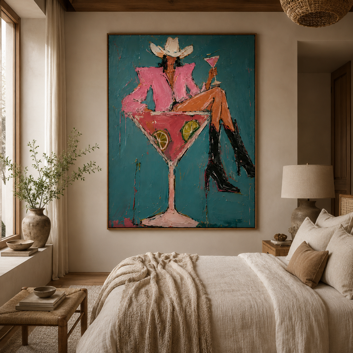 SOLORART POP Art | Teal Twilight and Pink Spirits