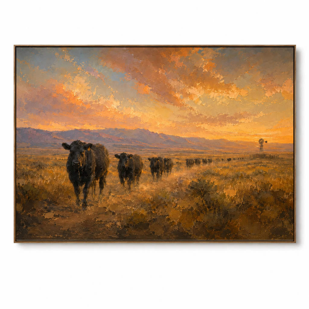 SOLORART Vintage Americana Art | The Dusk Parade on the Plains