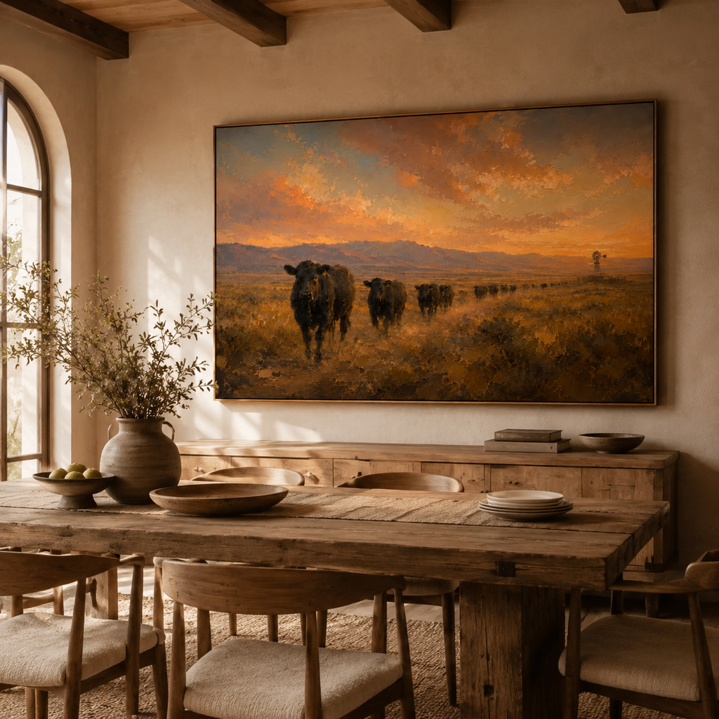 SOLORART Vintage Americana Art | The Dusk Parade on the Plains