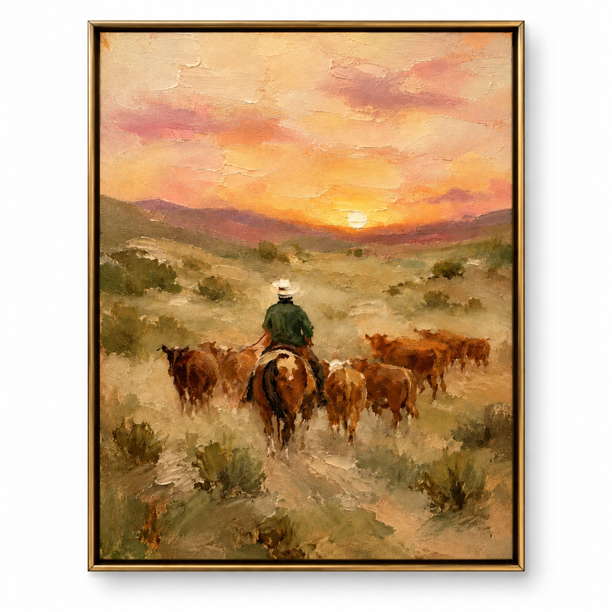 SOLORART Vintage Americana Art | The Dusty Path of Golden Hour