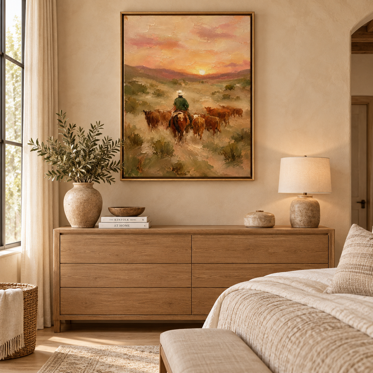 SOLORART Vintage Americana Art | The Dusty Path of Golden Hour