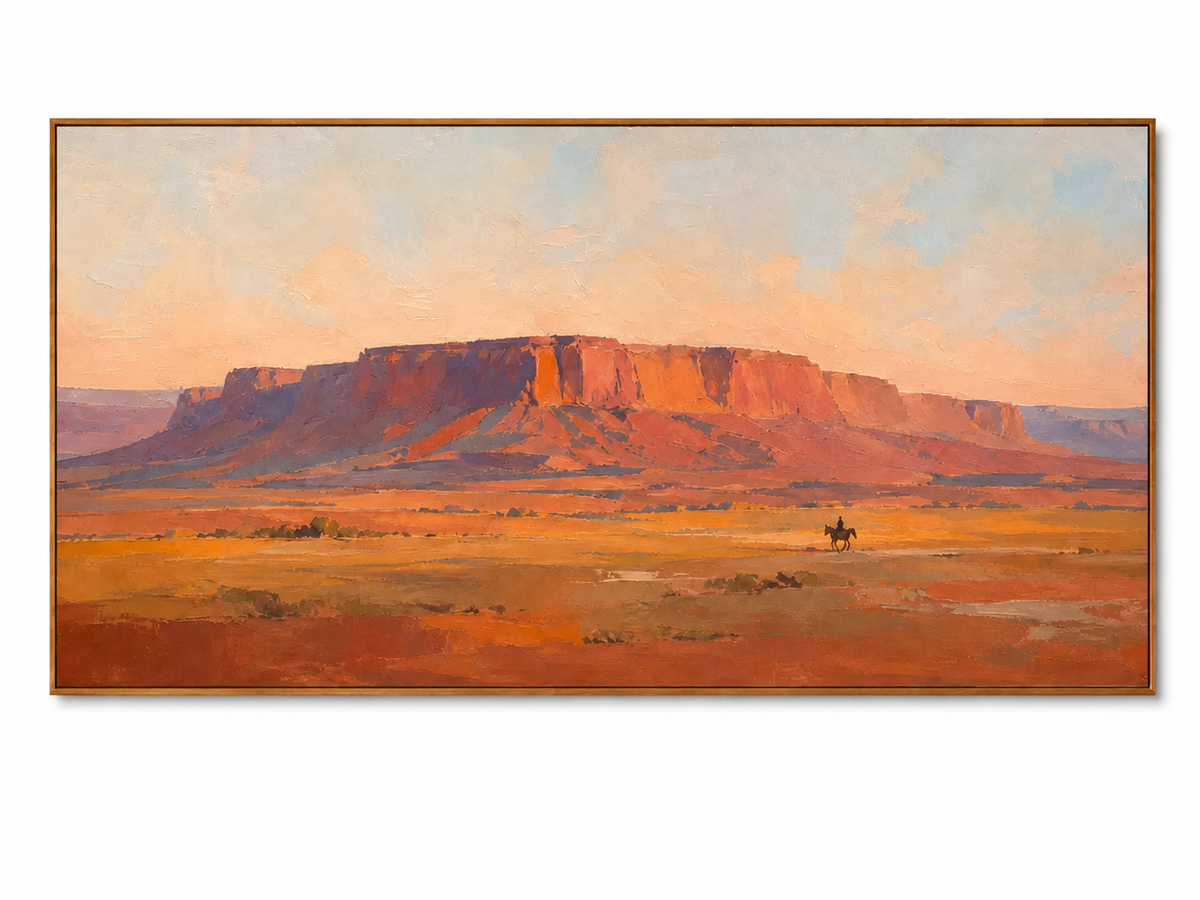 SOLORART Vintage Americana Art | The Final Trail Beneath the Butte