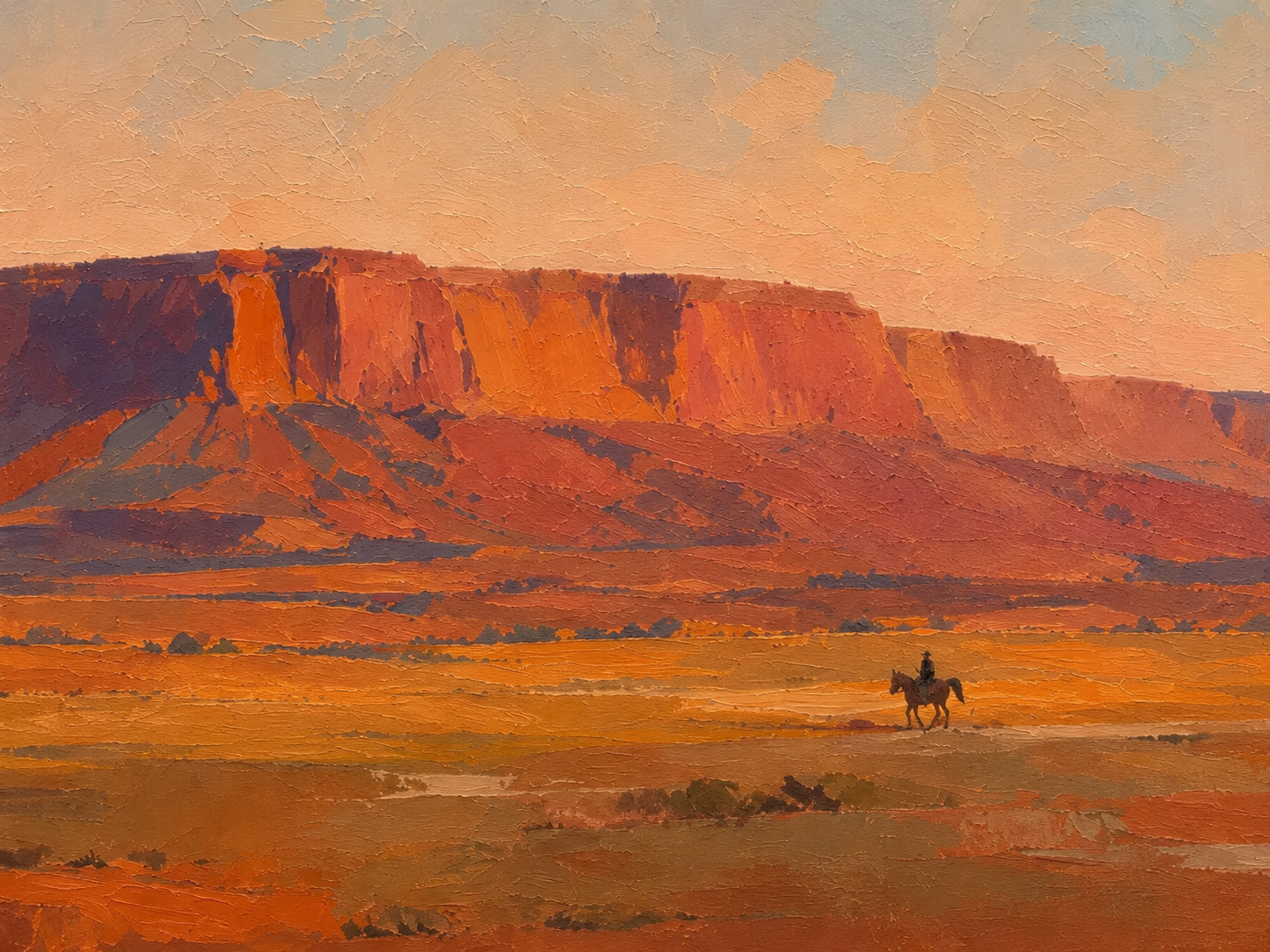 SOLORART Vintage Americana Art | The Final Trail Beneath the Butte
