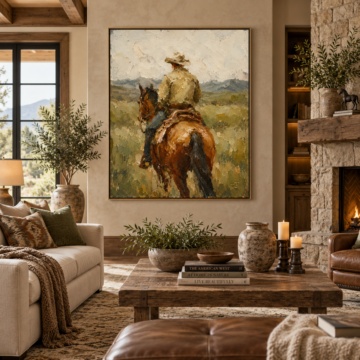 SOLORART Vintage Americana Art | The Quiet Gaze Toward the Range