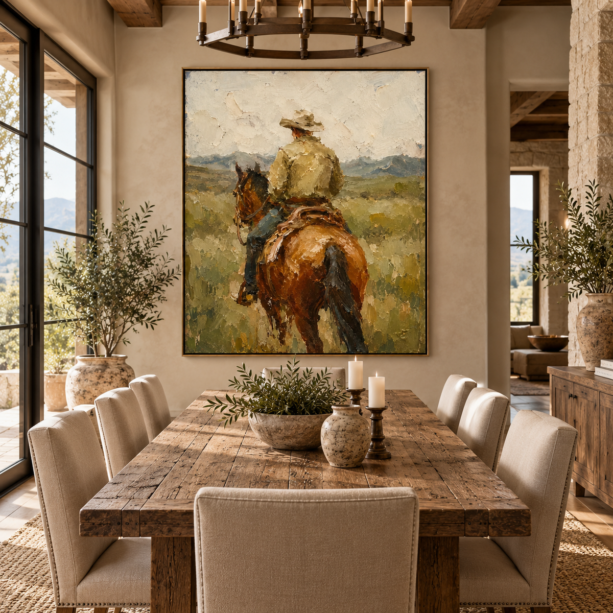 SOLORART Vintage Americana Art | The Quiet Gaze Toward the Range