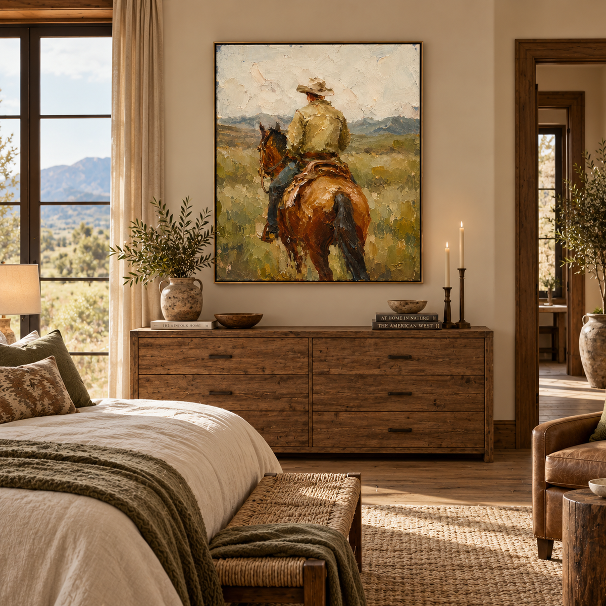 SOLORART Vintage Americana Art | The Quiet Gaze Toward the Range