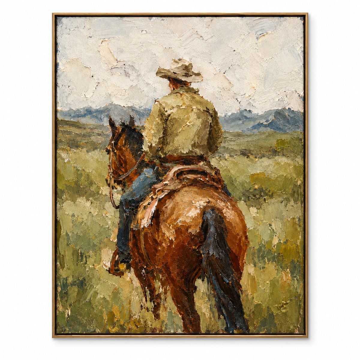 SOLORART Vintage Americana Art | The Quiet Gaze Toward the Range