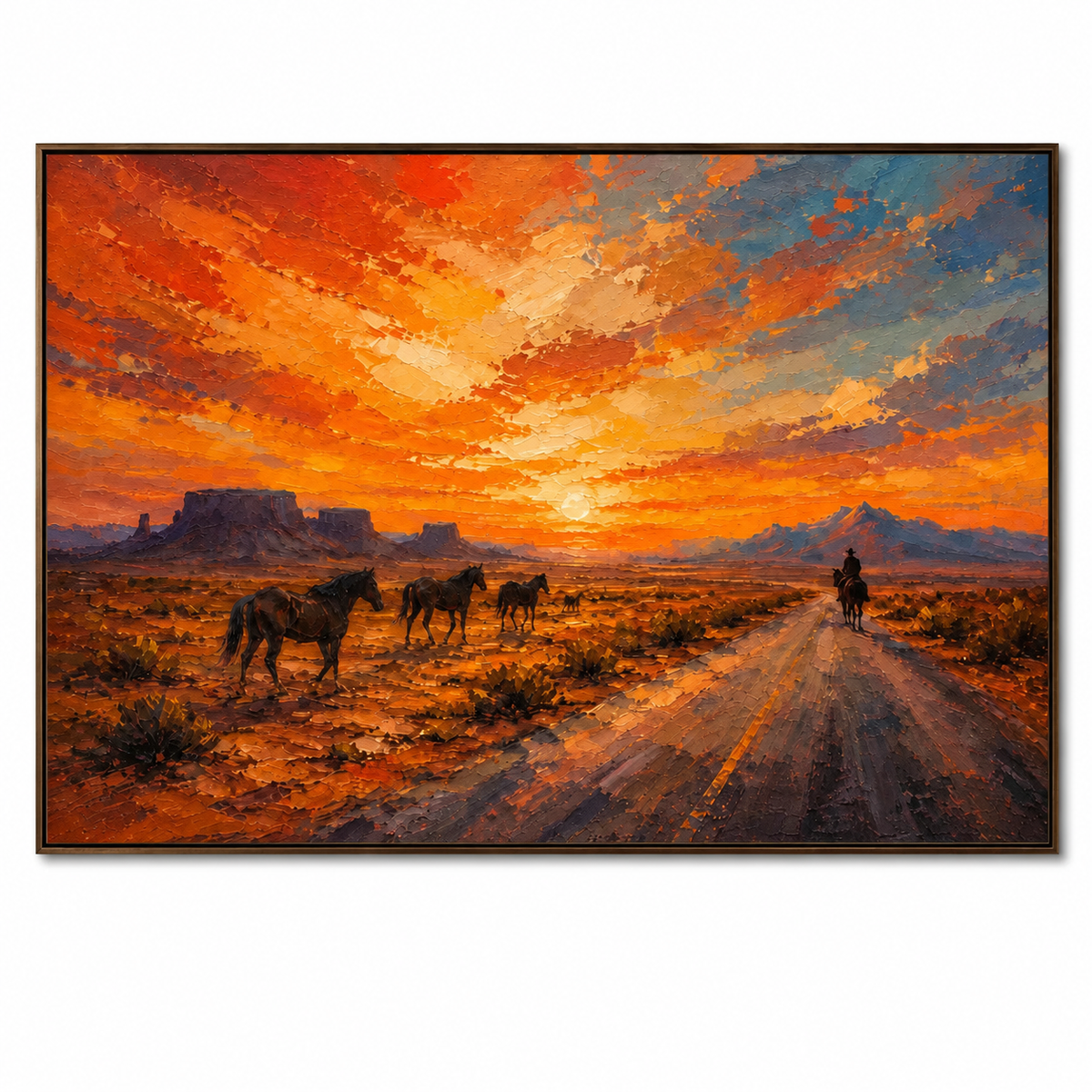 SOLORART Vintage Americana Art | The Western Sun's Departure