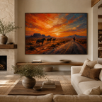 SOLORART Vintage Americana Art | The Western Sun's Departure