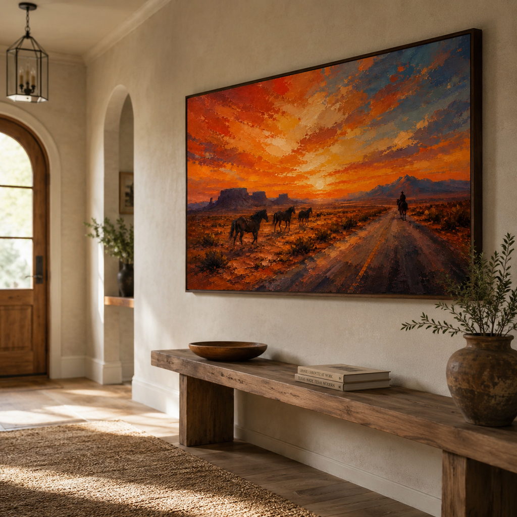 SOLORART Vintage Americana Art | The Western Sun's Departure