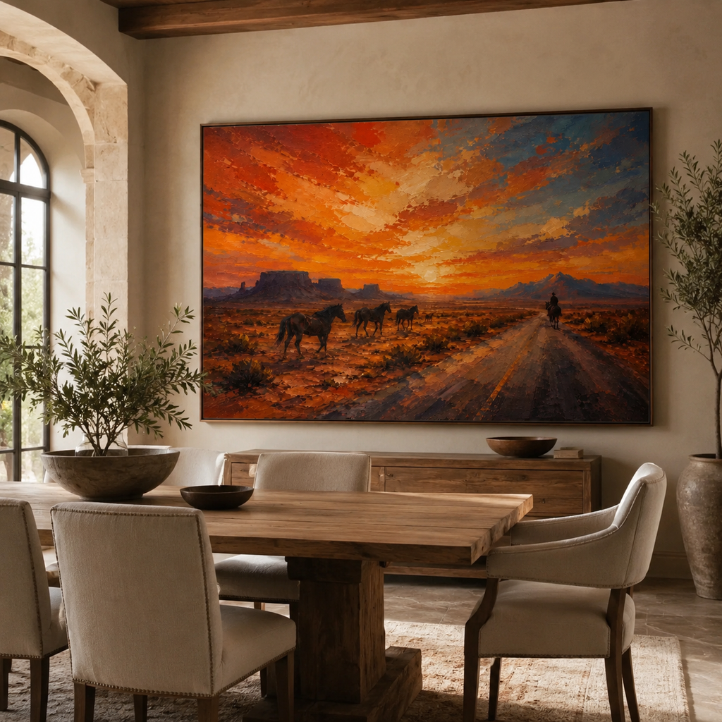 SOLORART Vintage Americana Art | The Western Sun's Departure