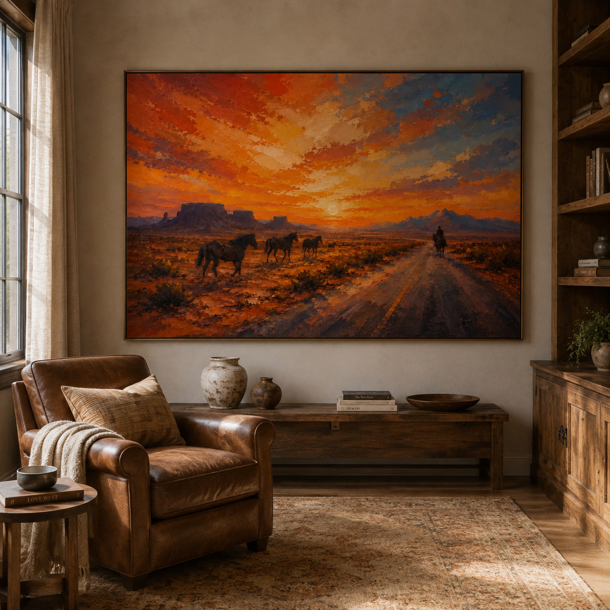 SOLORART Vintage Americana Art | The Western Sun's Departure