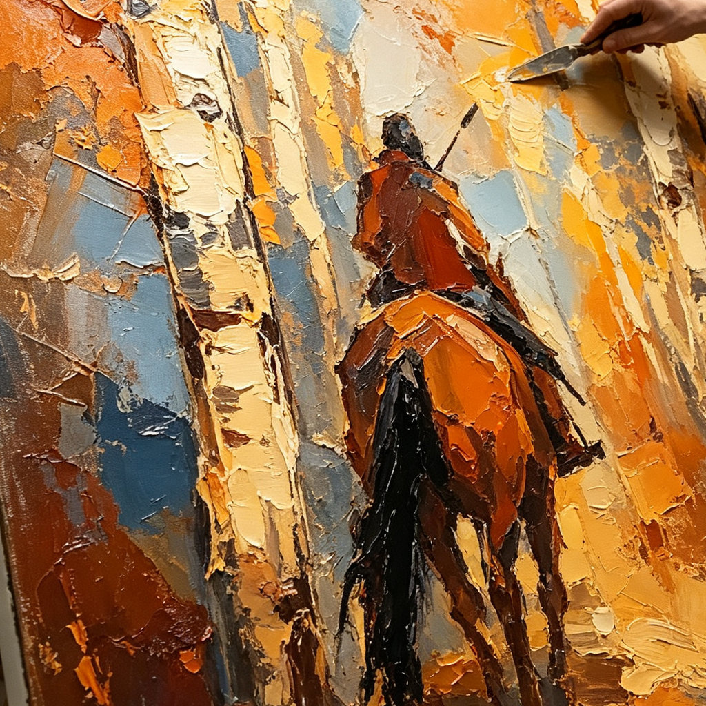 SOLORART Vintage Americana Art | Through the Golden Birch Silence