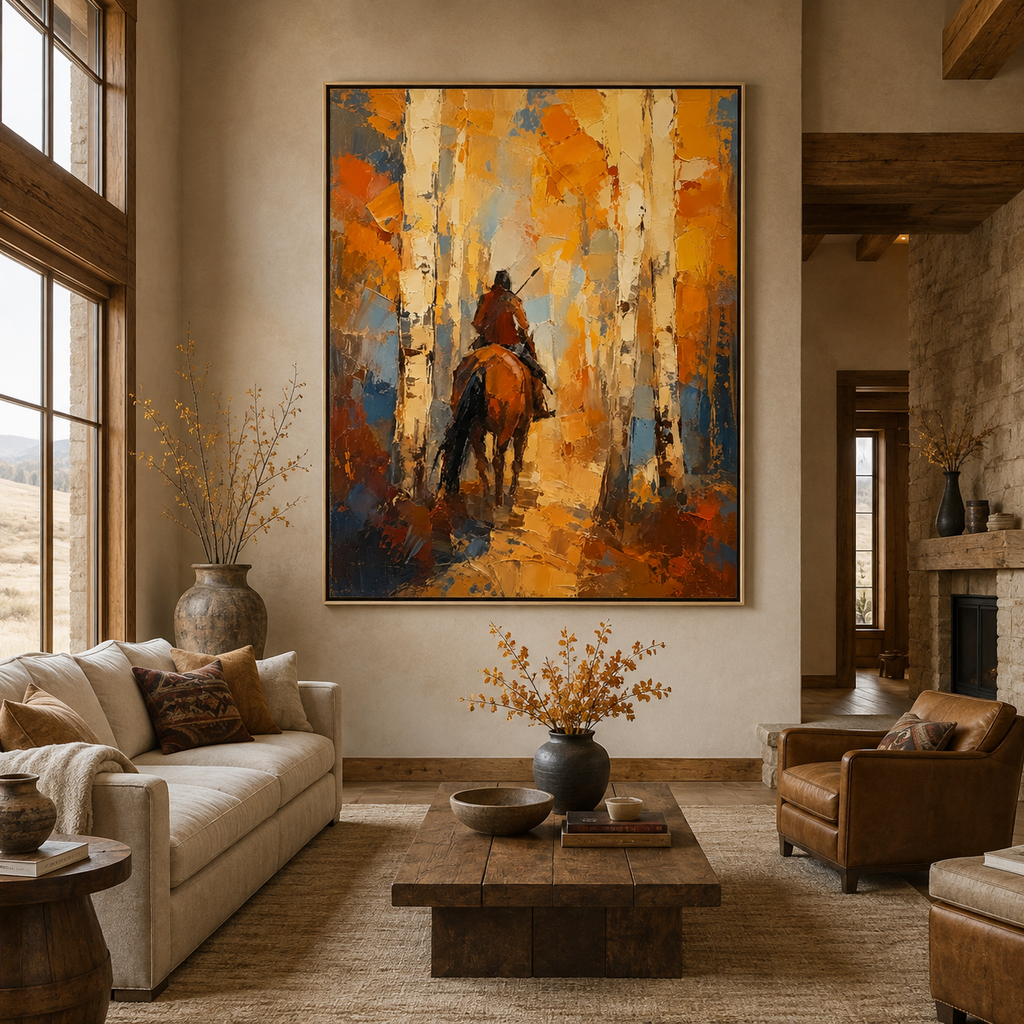 SOLORART Vintage Americana Art | Through the Golden Birch Silence