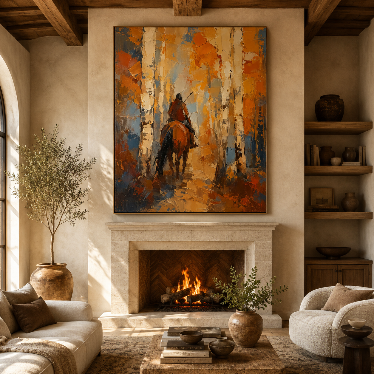 SOLORART Vintage Americana Art | Through the Golden Birch Silence