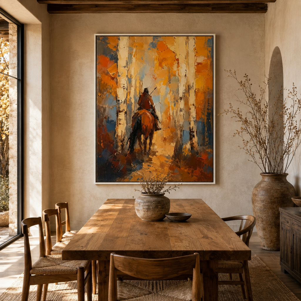 SOLORART Vintage Americana Art | Through the Golden Birch Silence
