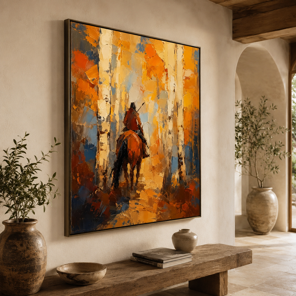 SOLORART Vintage Americana Art | Through the Golden Birch Silence