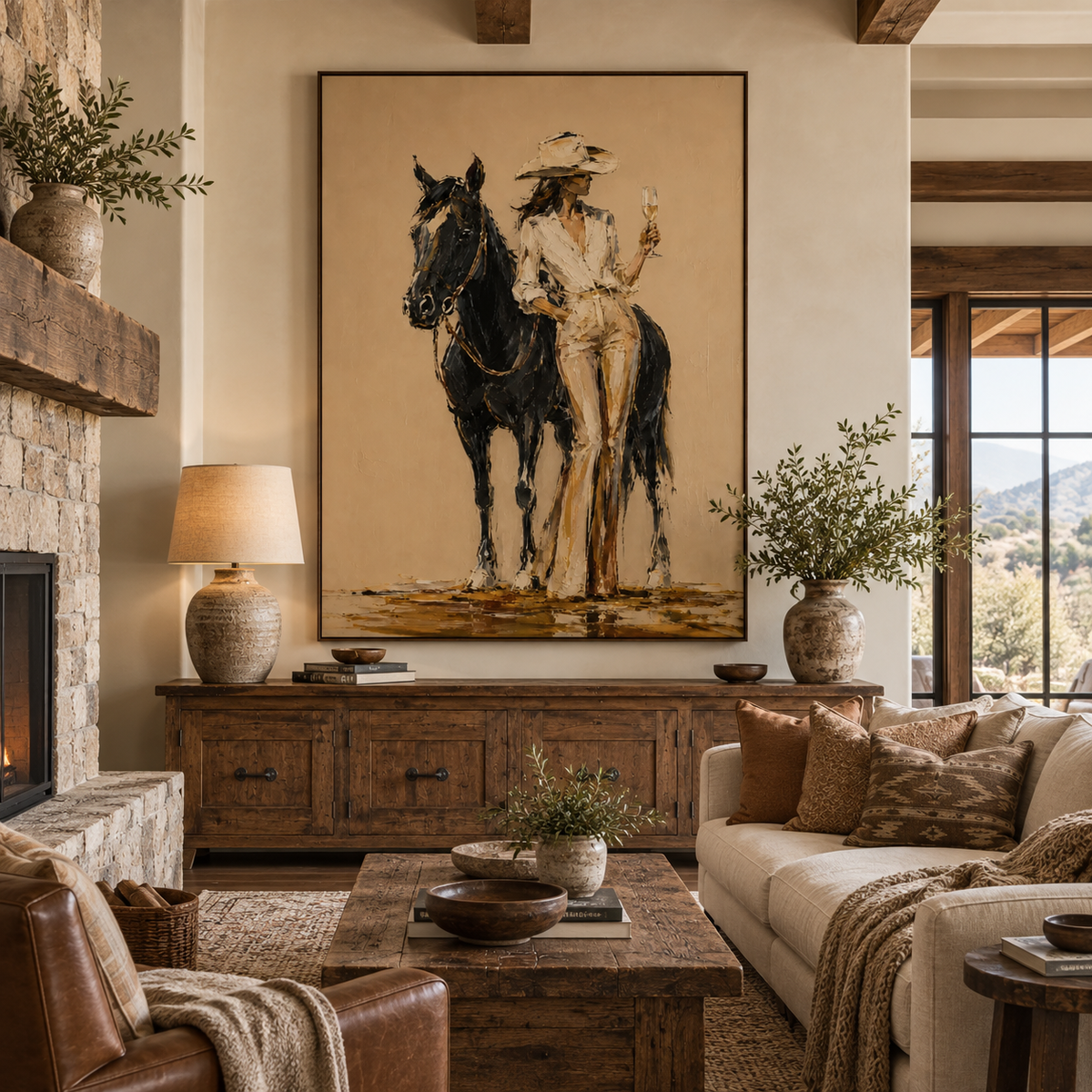 SOLORART Vintage Americana Art | Toast with the Dark Stallion
