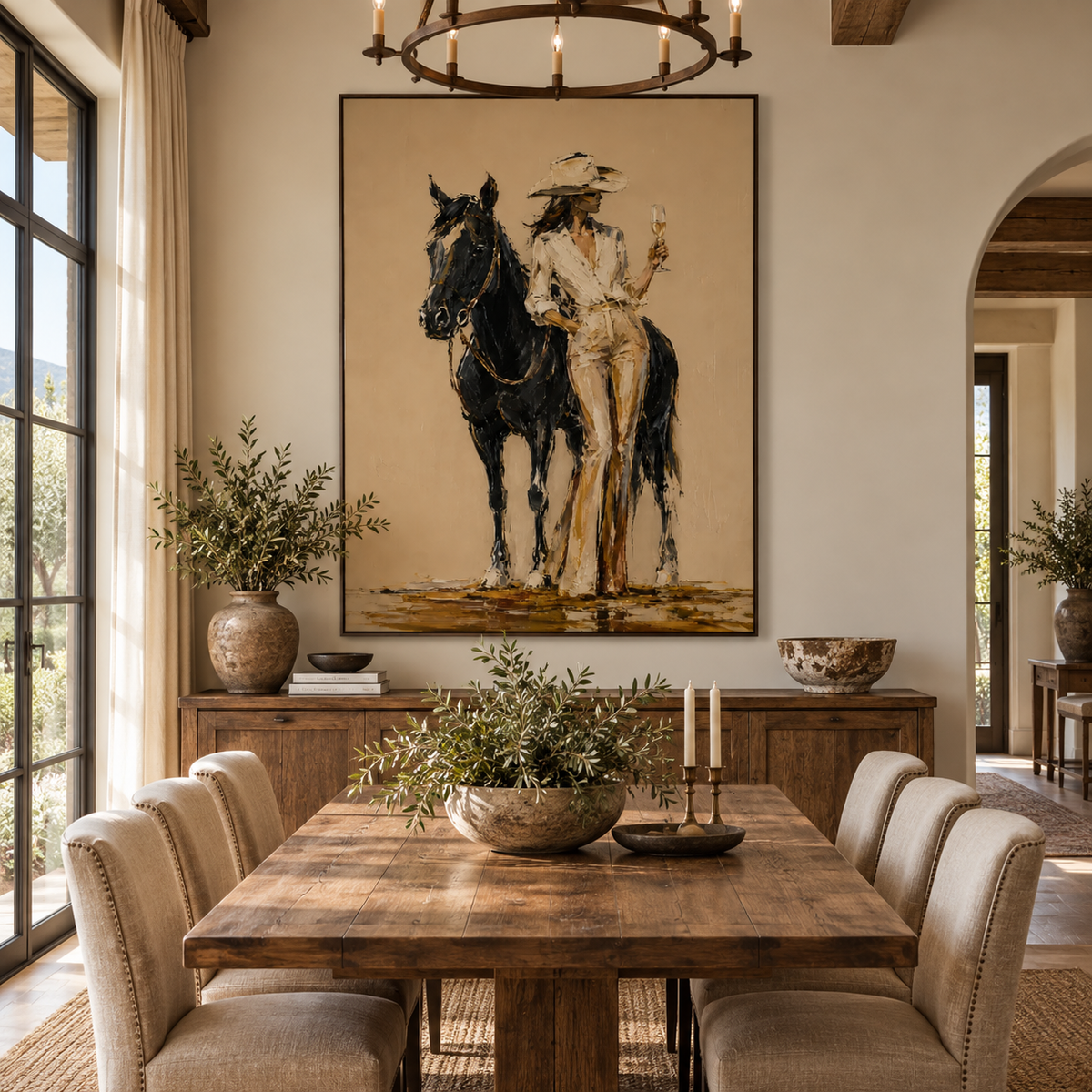 SOLORART Vintage Americana Art | Toast with the Dark Stallion