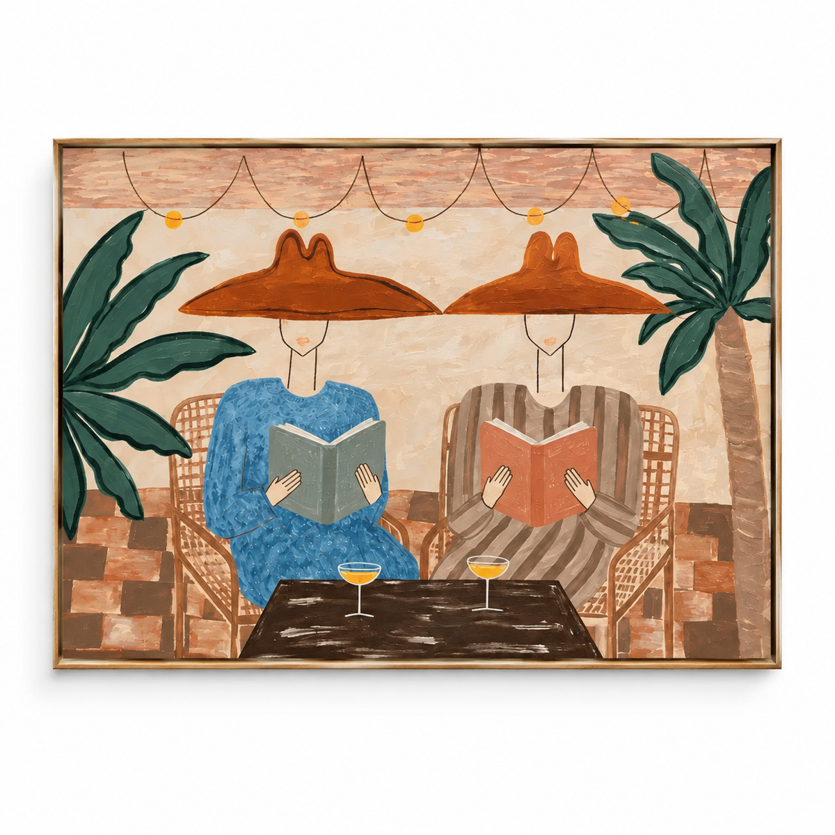 SOLORART Vintage Americana Art | Tropical Reading Duo