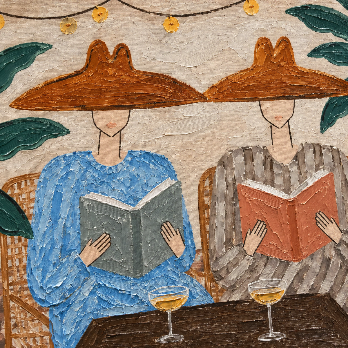 SOLORART Vintage Americana Art | Tropical Reading Duo