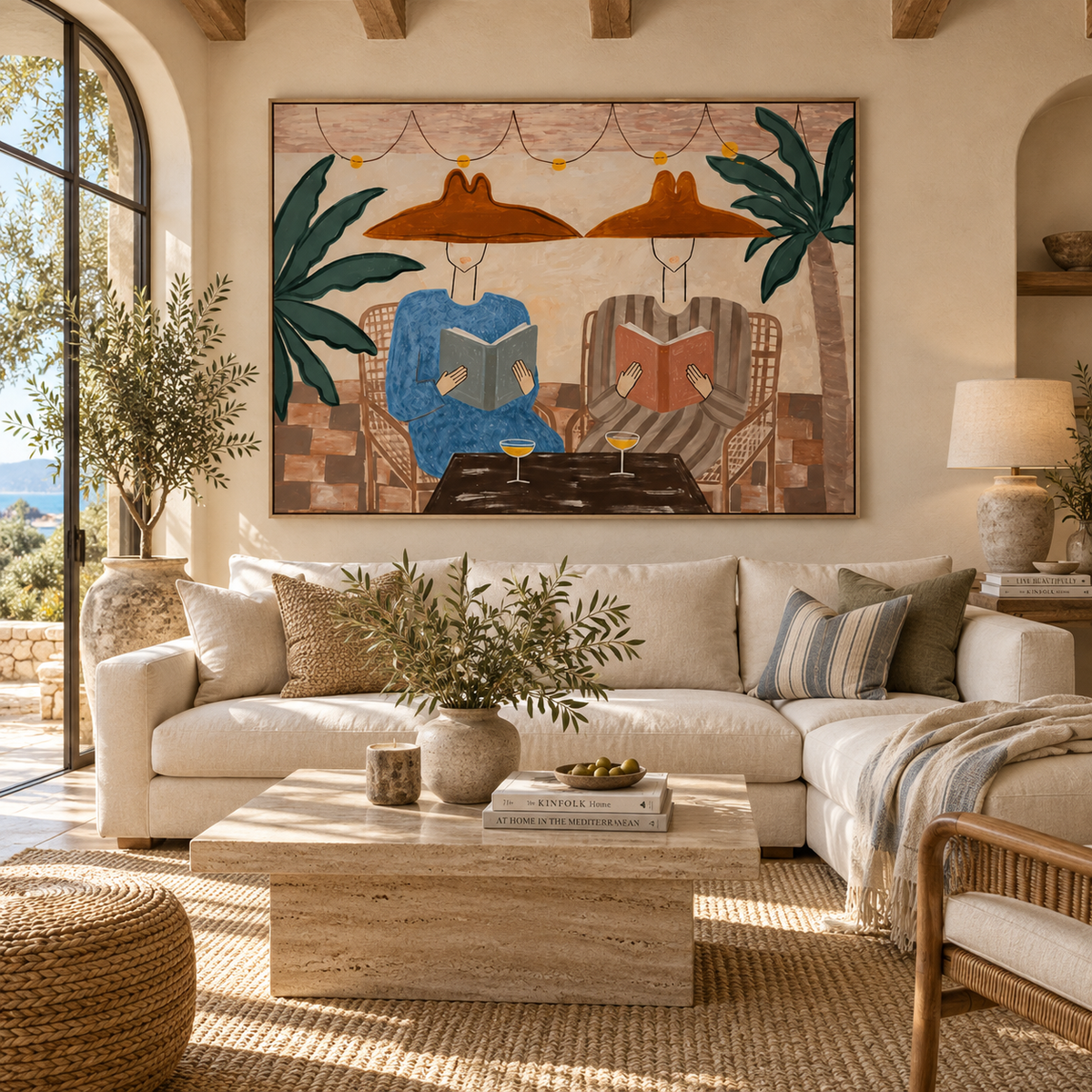 SOLORART Vintage Americana Art | Tropical Reading Duo