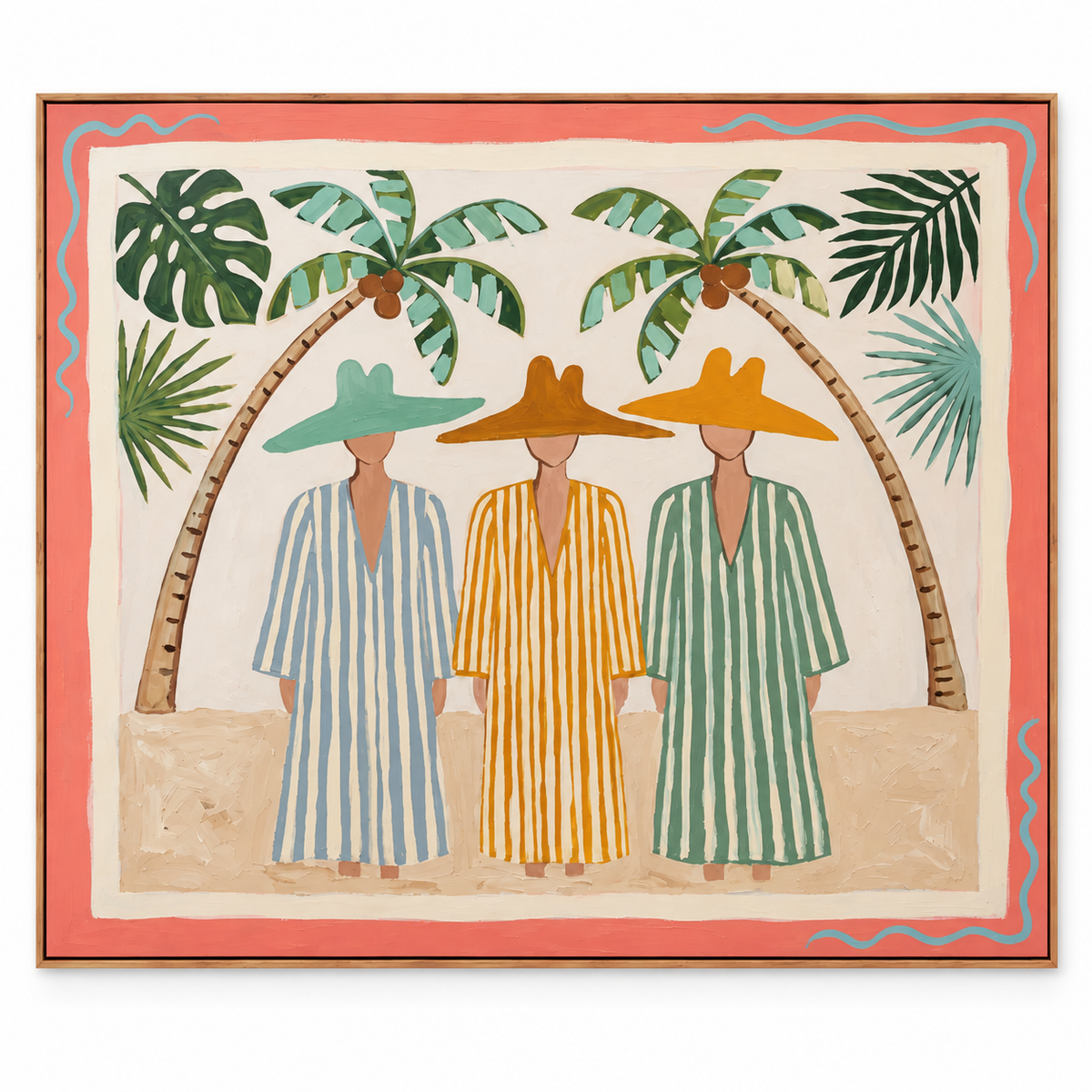 SOLORART Vintage Americana Art | Tropical Trio Under Palms
