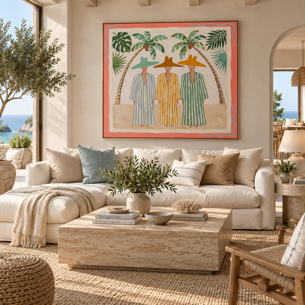 SOLORART Vintage Americana Art | Tropical Trio Under Palms