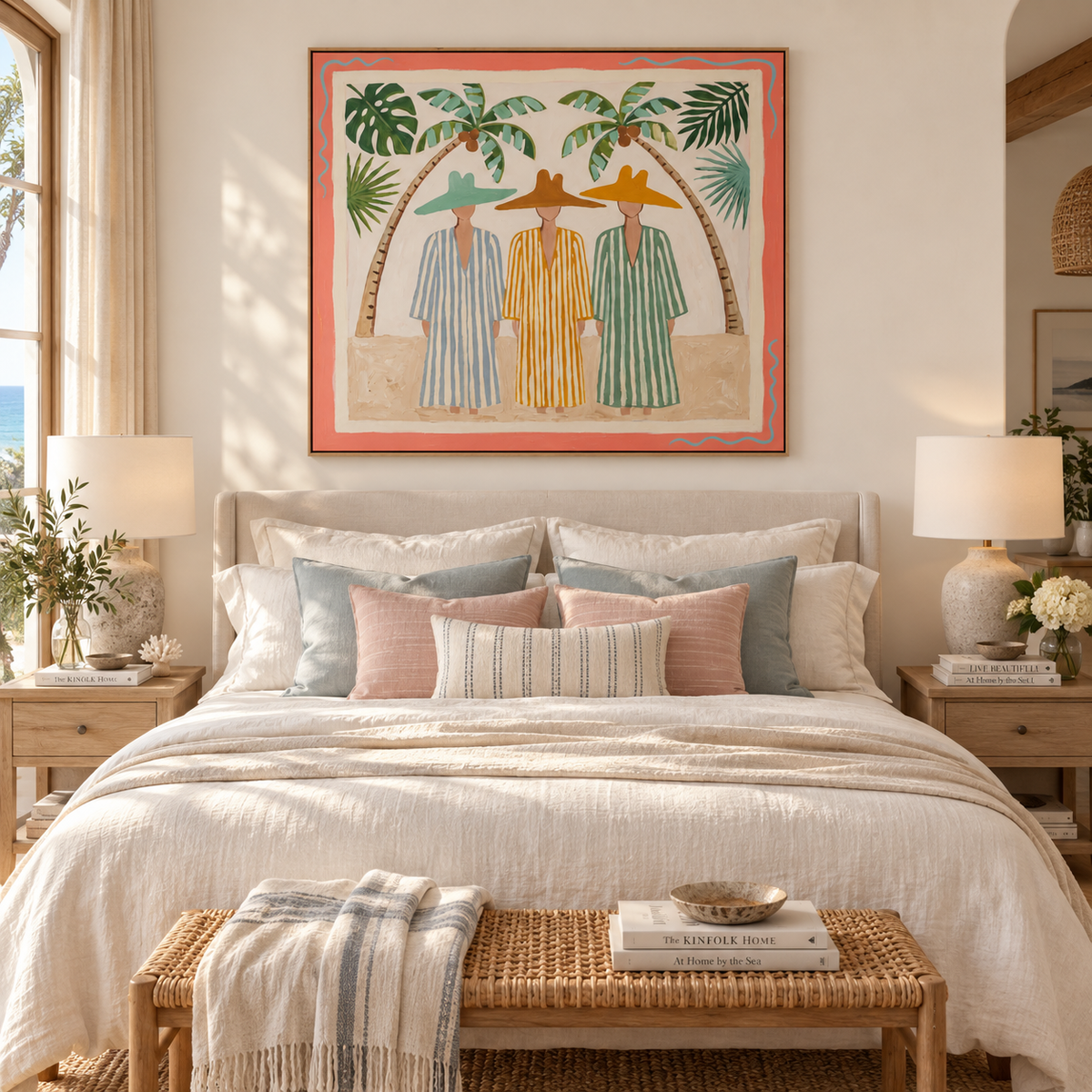 SOLORART Vintage Americana Art | Tropical Trio Under Palms