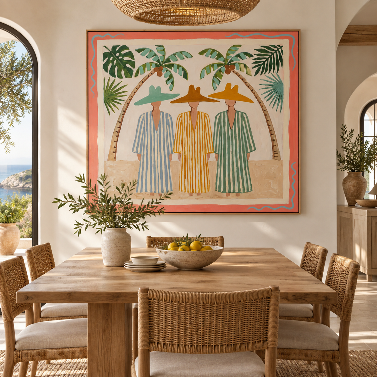 SOLORART Vintage Americana Art | Tropical Trio Under Palms