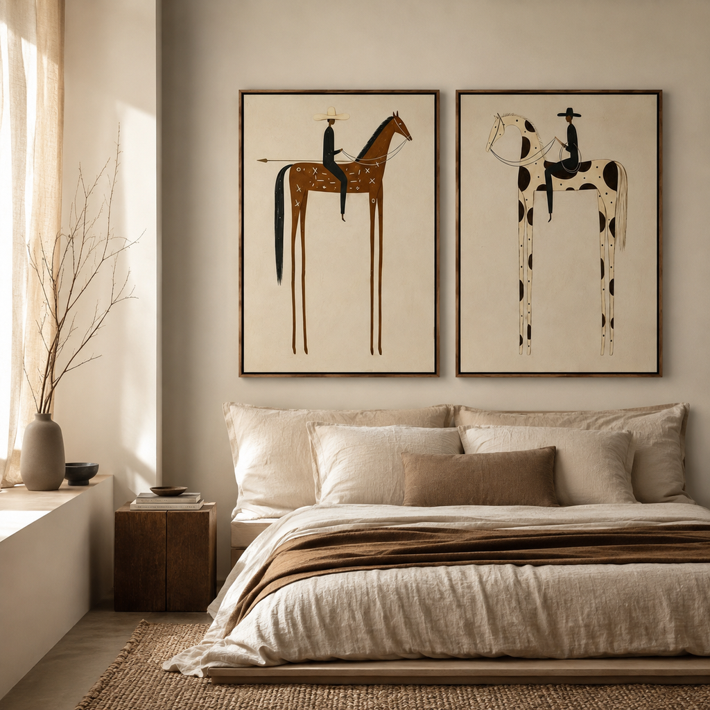 SOLORART Vintage Americana Art | Twin Bearings