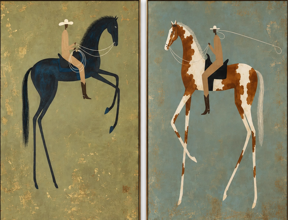 SOLORART Vintage Americana Art | Twin Rhythms