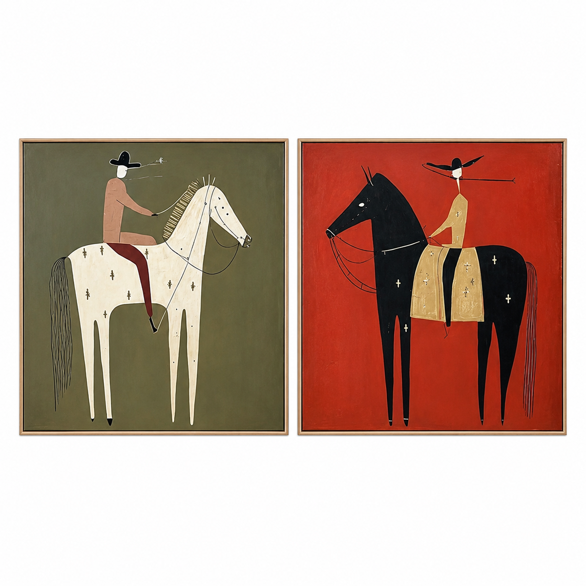 SOLORART Vintage Americana Art | Twin Riders