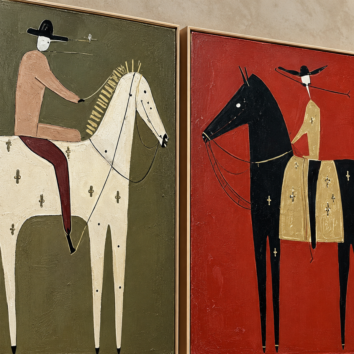 SOLORART Vintage Americana Art | Twin Riders