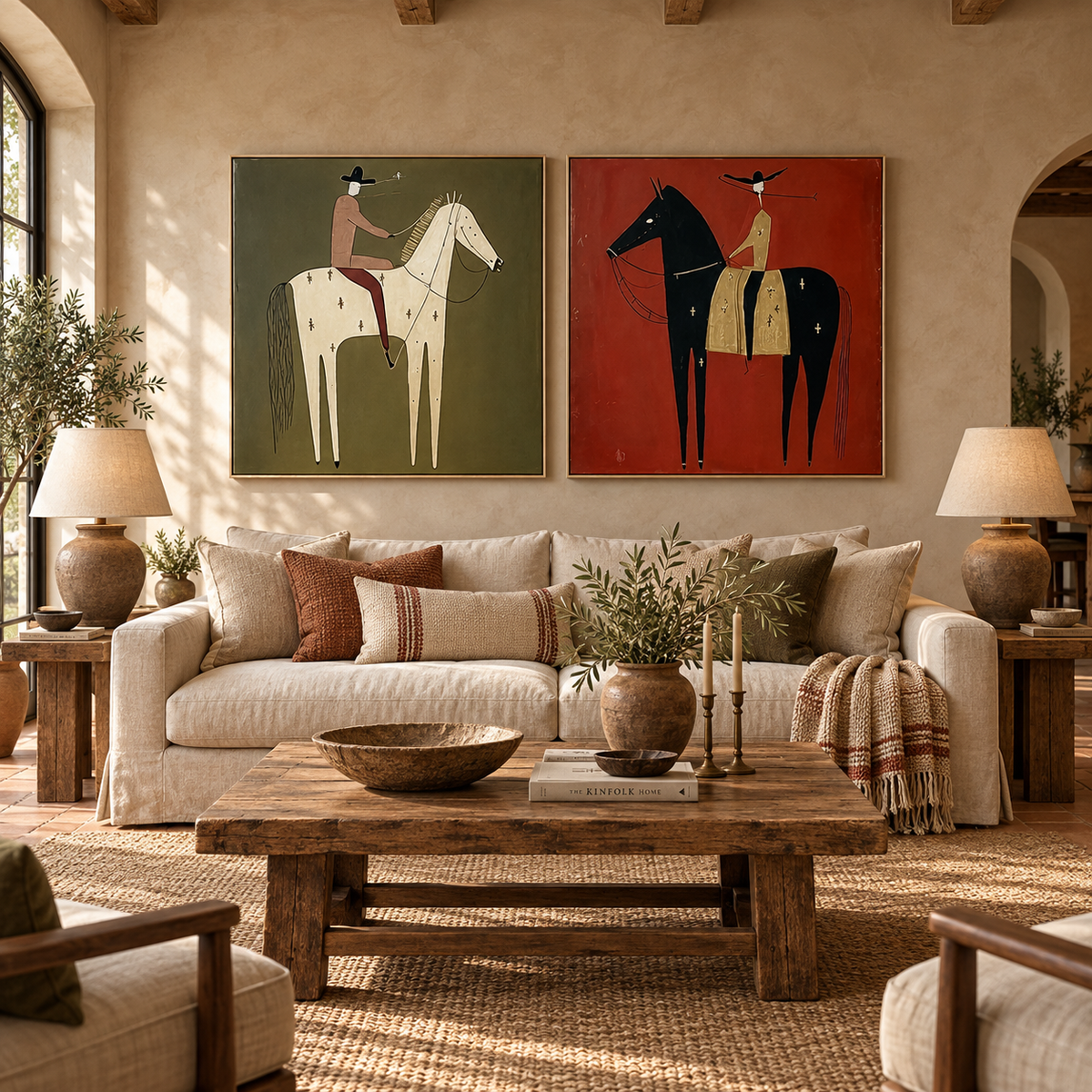 SOLORART Vintage Americana Art | Twin Riders