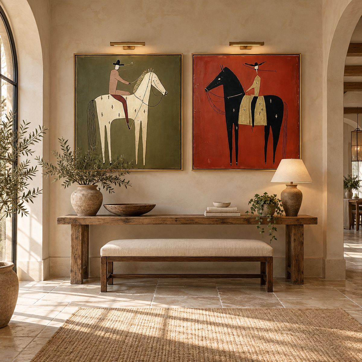 SOLORART Vintage Americana Art | Twin Riders