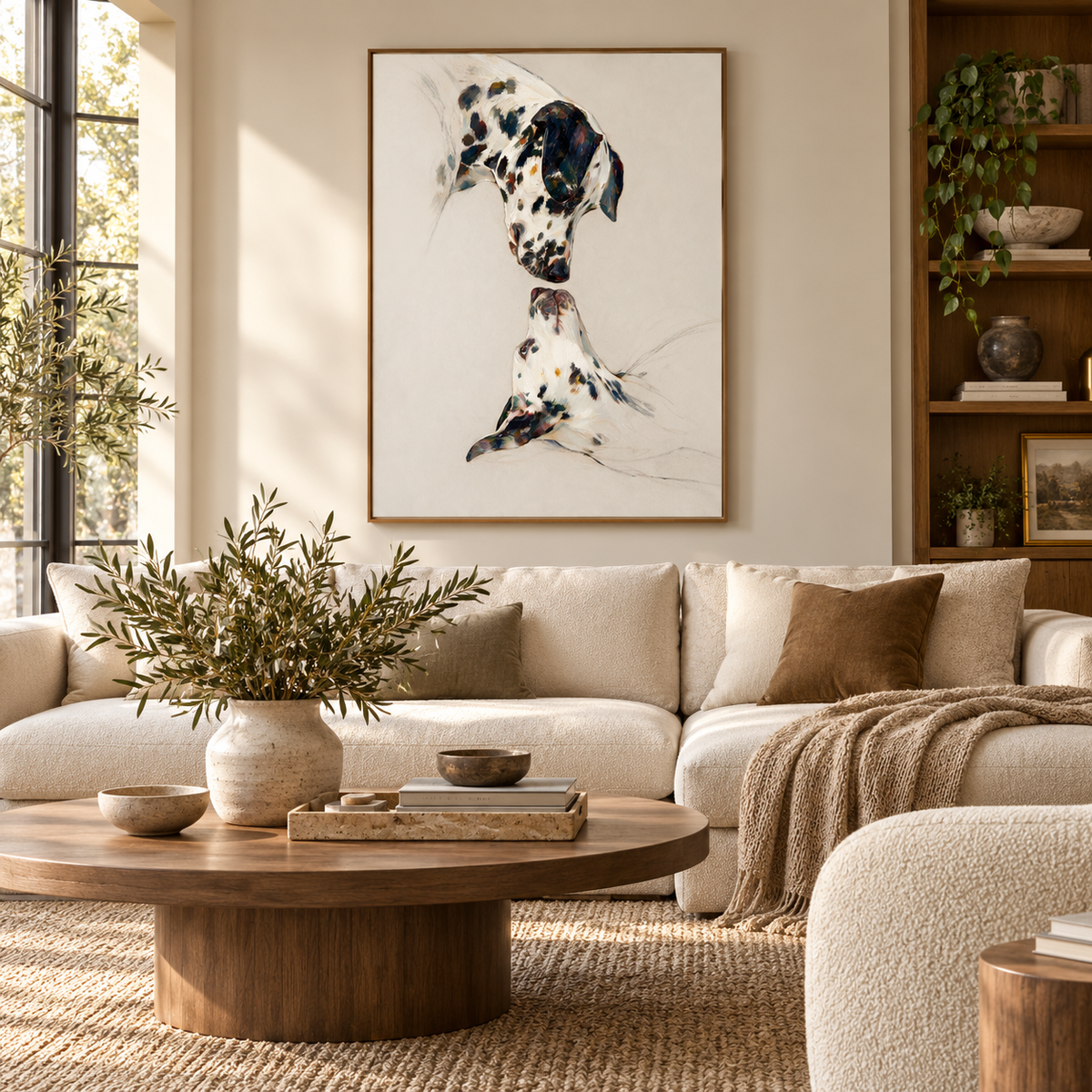 SOLORART Impressionist Art | Two Dalmatians Facing Each Other
