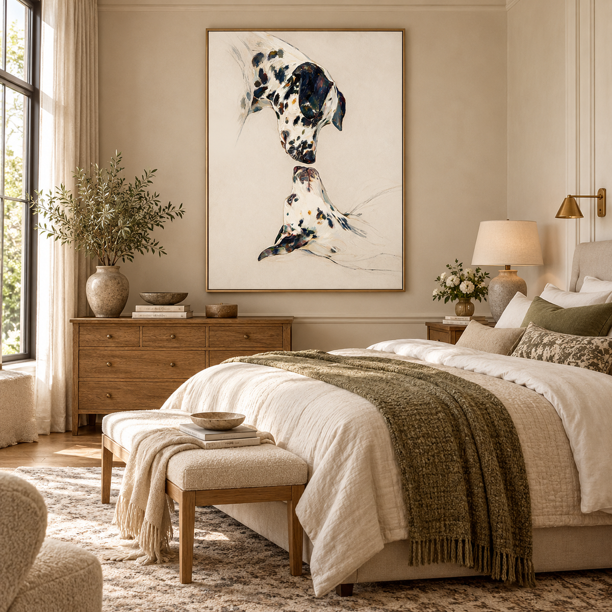 SOLORART Impressionist Art | Two Dalmatians Facing Each Other