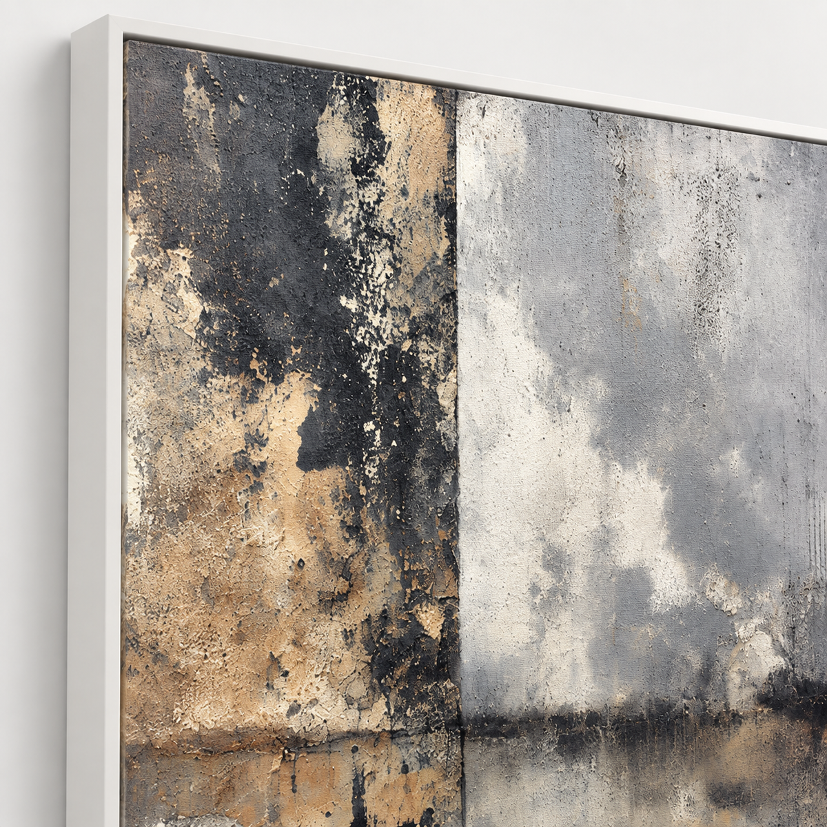 SOLORART Wabi-Sabi Art | Weathered Grid Wash