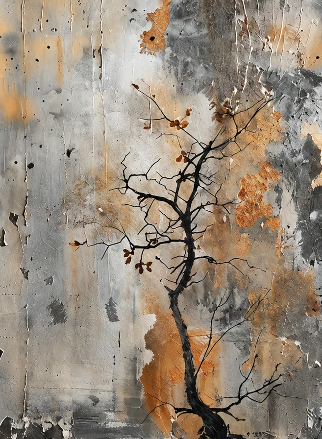 SOLORART Wabi-Sabi Art | Weathered Quiet Bloom