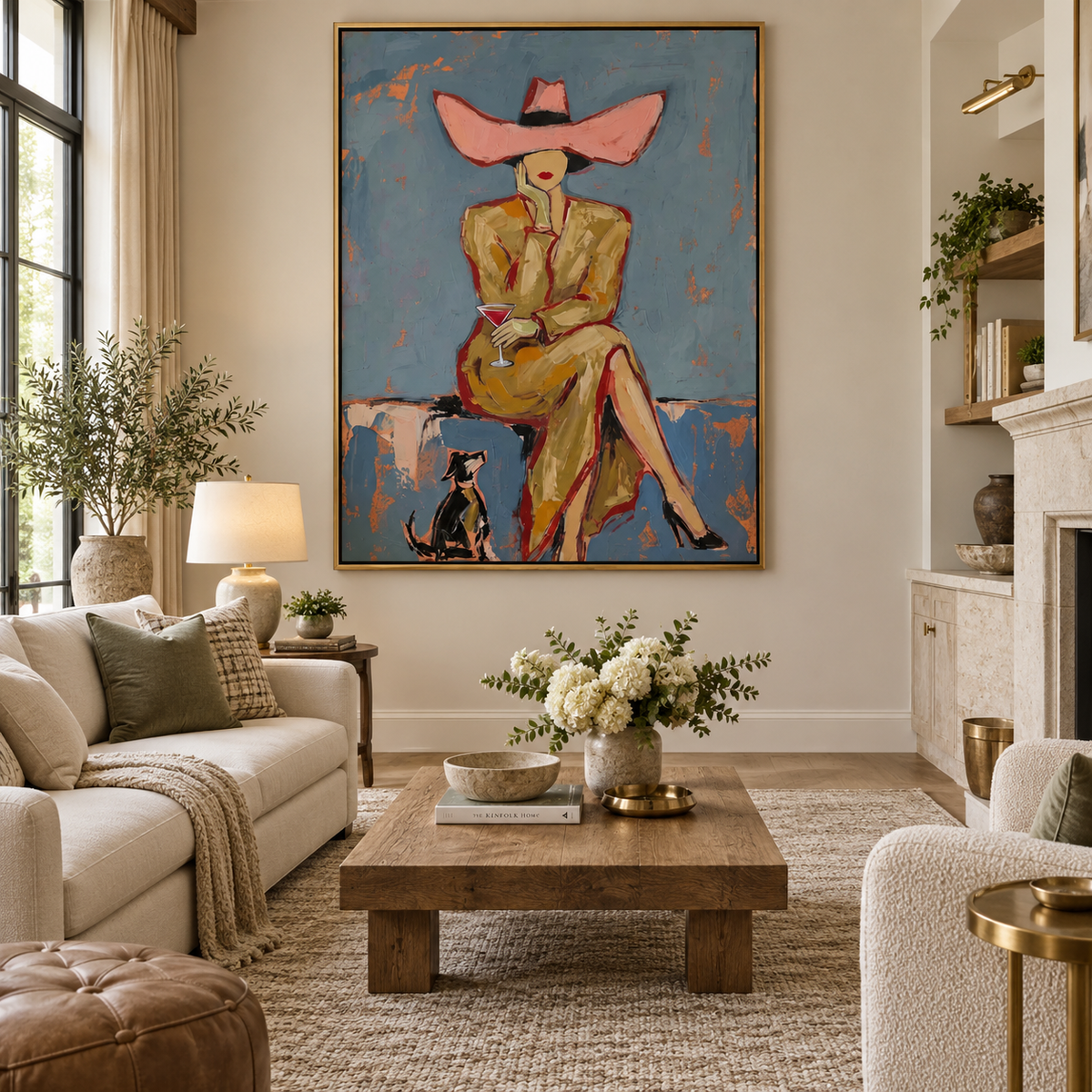 SOLORART Vintage Americana Art | Western Lady's Sip